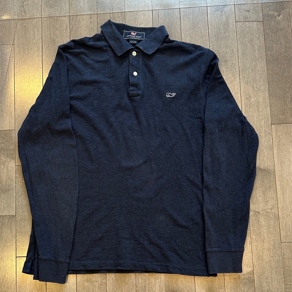 Vineyard Vines Men's Dark Blue Long Sleeve Polo